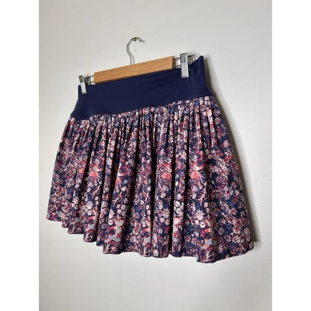 OFFLINE By Aerie Blue Pink Floral Pleated Tennis Skirt Skort Size Large
